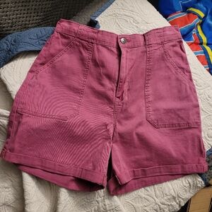 Gloria Vanderbilt Utility Short Medium Boho Quartz Pink High Rise Stretch Waist